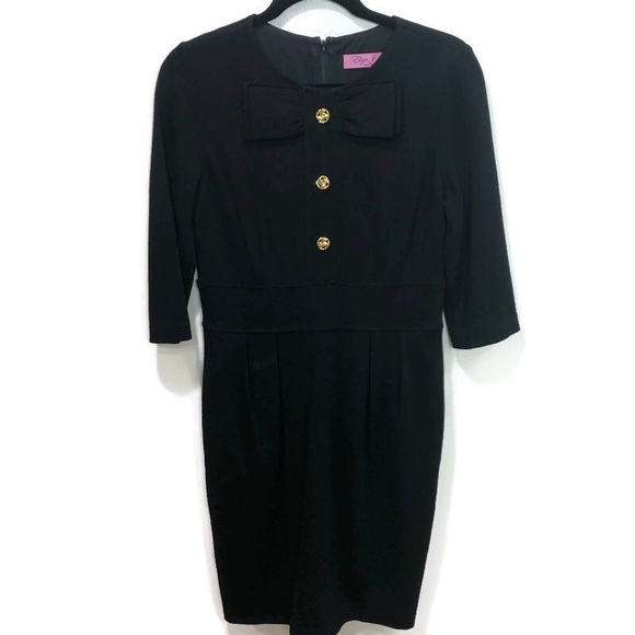 Eliza J New York Button Bow Black Dress size 8 - Picture 2 of 7